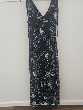 1. State Black Maxi Dress with White Floral Line Print